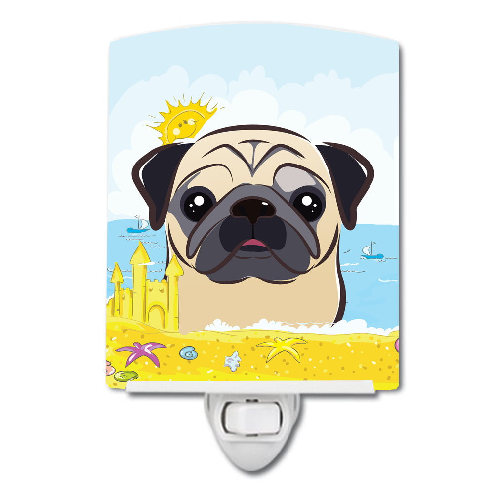 Fawn Pug Summer Beach Ceramic Night Light BB2130CNL - the-store.com