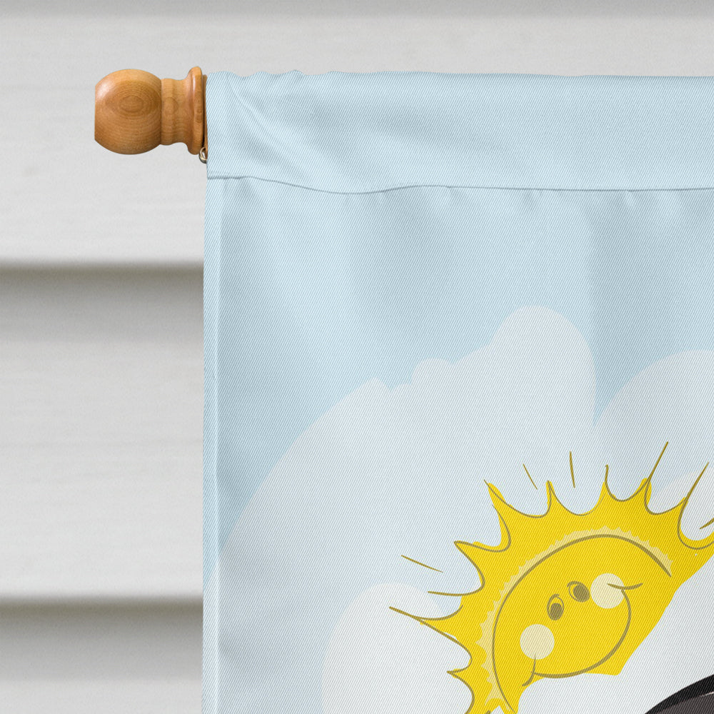 Black Pug Summer Beach Flag Canvas House Size BB2131CHF  the-store.com.