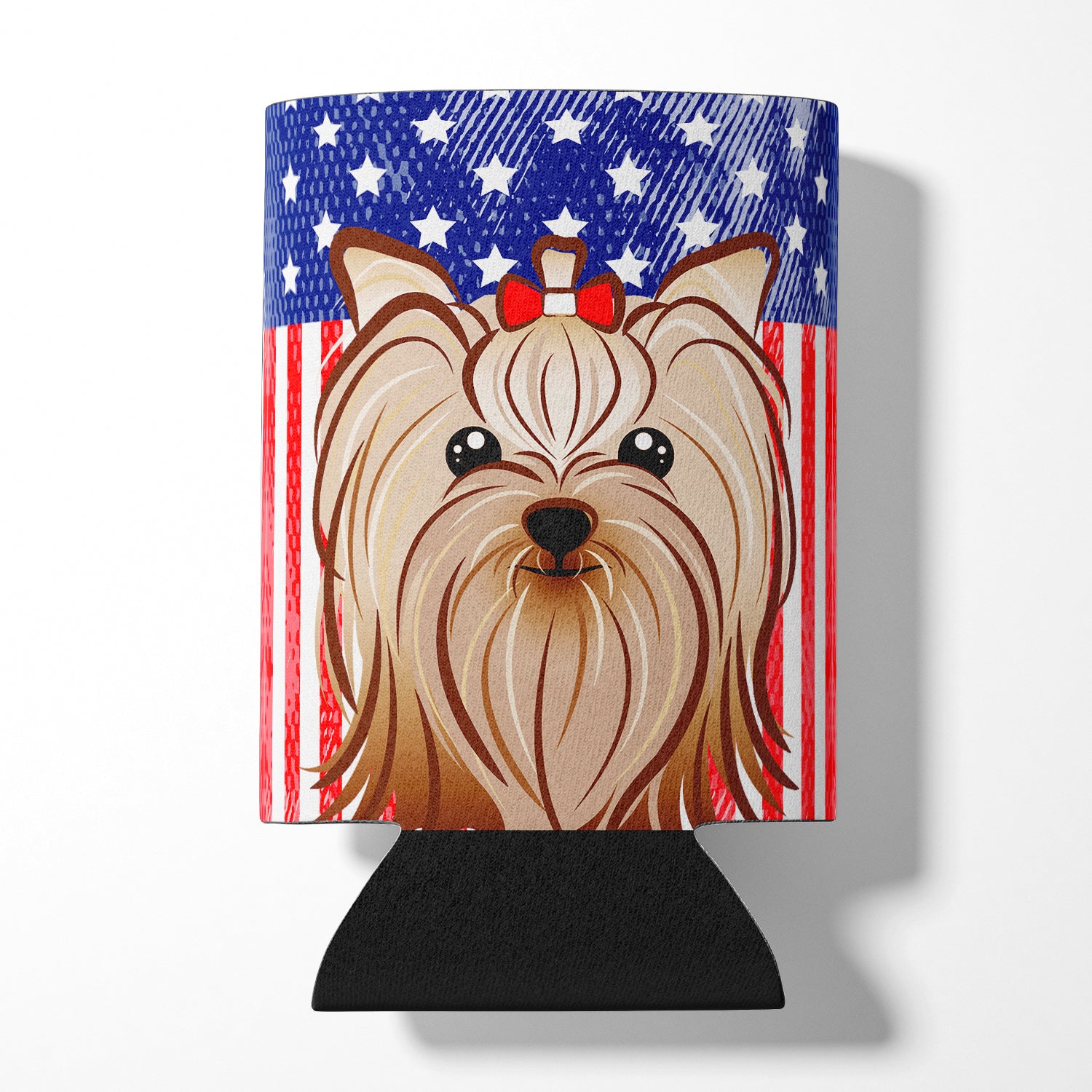 American Flag and Yorkie Yorkishire Terrier Can or Bottle Hugger BB2134CC.