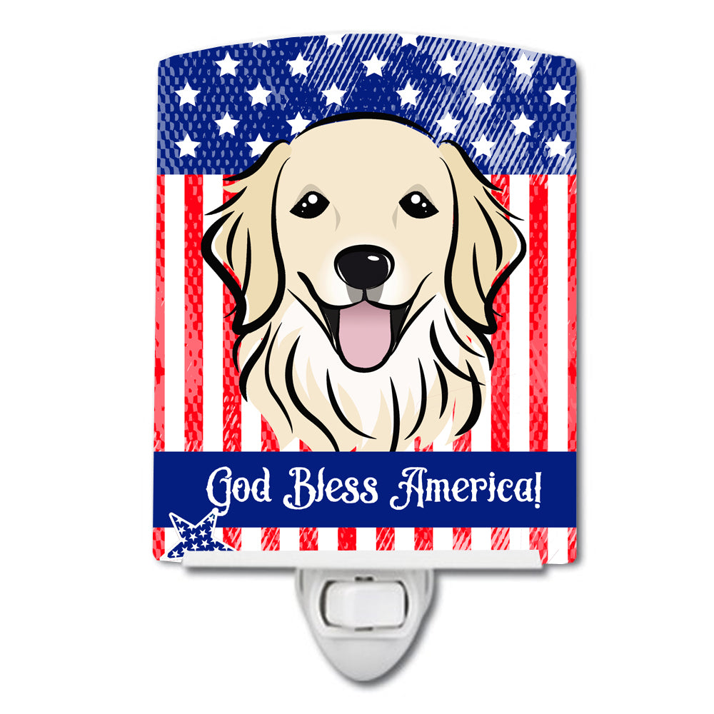 American Flag and Golden Retriever Ceramic Night Light BB2135CNL - the-store.com