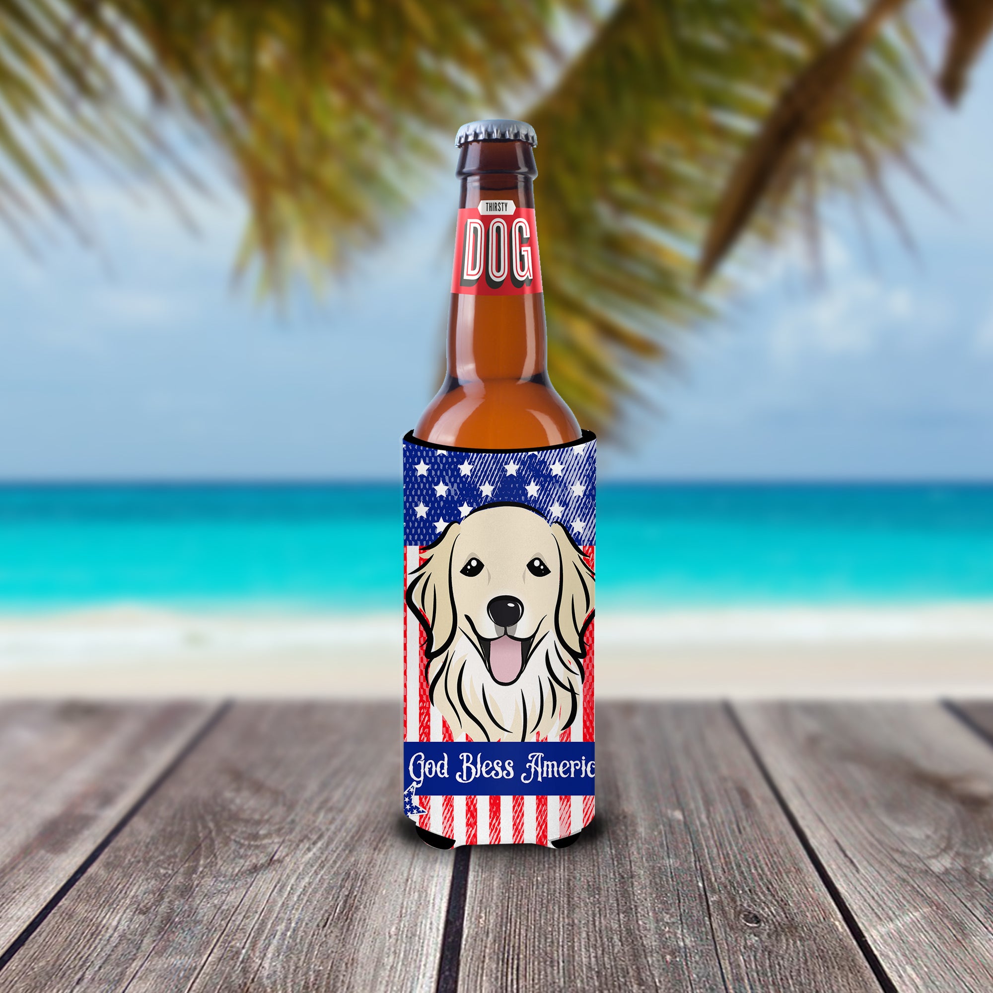 Golden Retriever  Ultra Beverage Insulator for slim cans BB2135MUK  the-store.com.