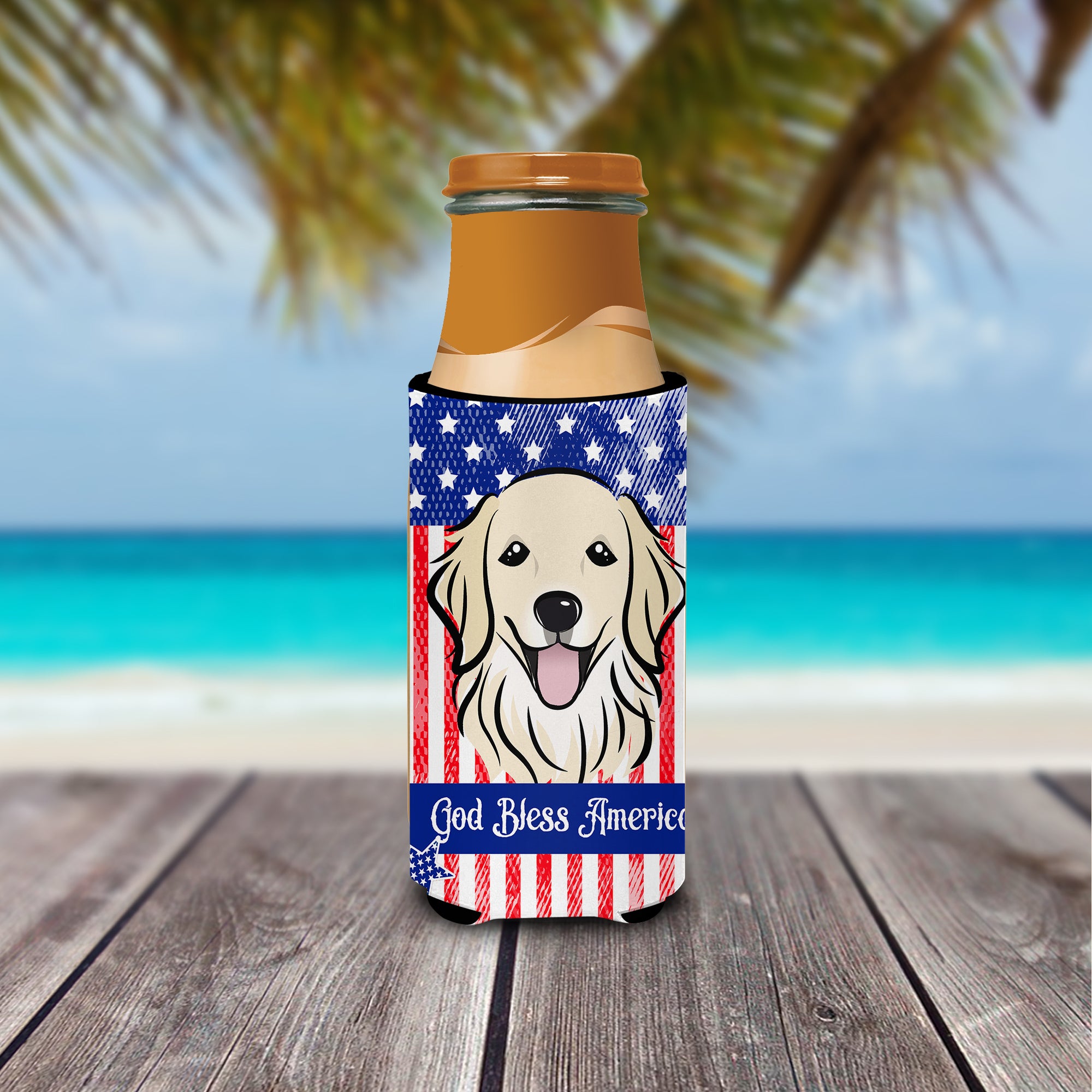 Golden Retriever  Ultra Beverage Insulator for slim cans BB2135MUK  the-store.com.