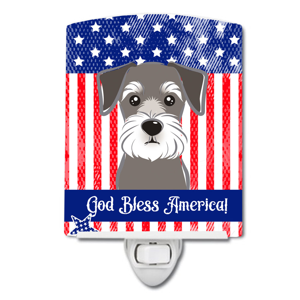 American Flag and Schnauzer Ceramic Night Light BB2136CNL - the-store.com