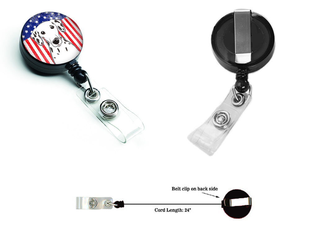 American Flag and Dalmatian Retractable Badge Reel BB2140BR.