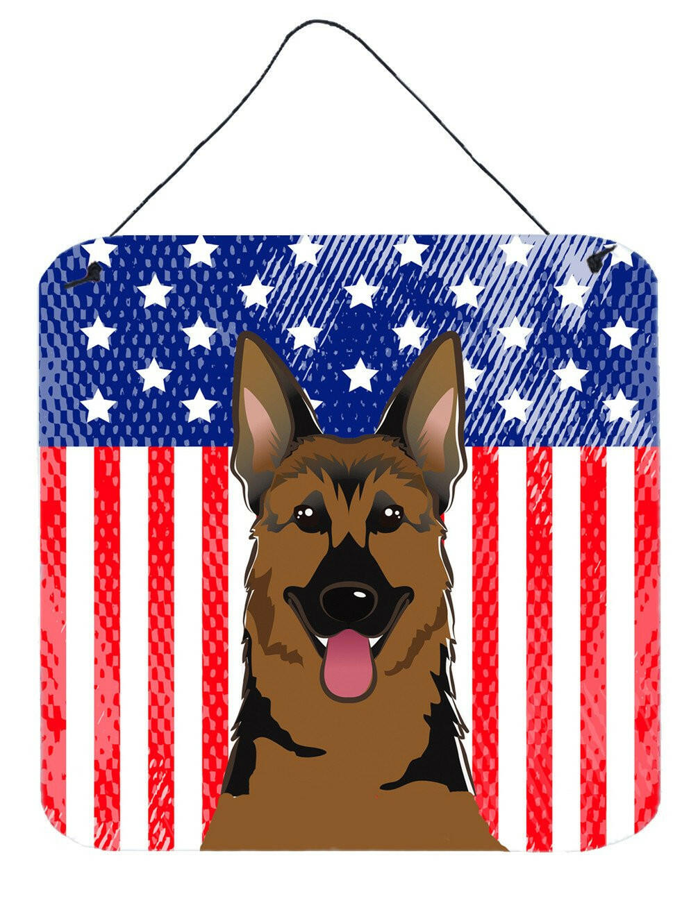 American Flag and German Shepherd Wall or Door Hanging Prints BB2141DS66 by Caroline's Treasures