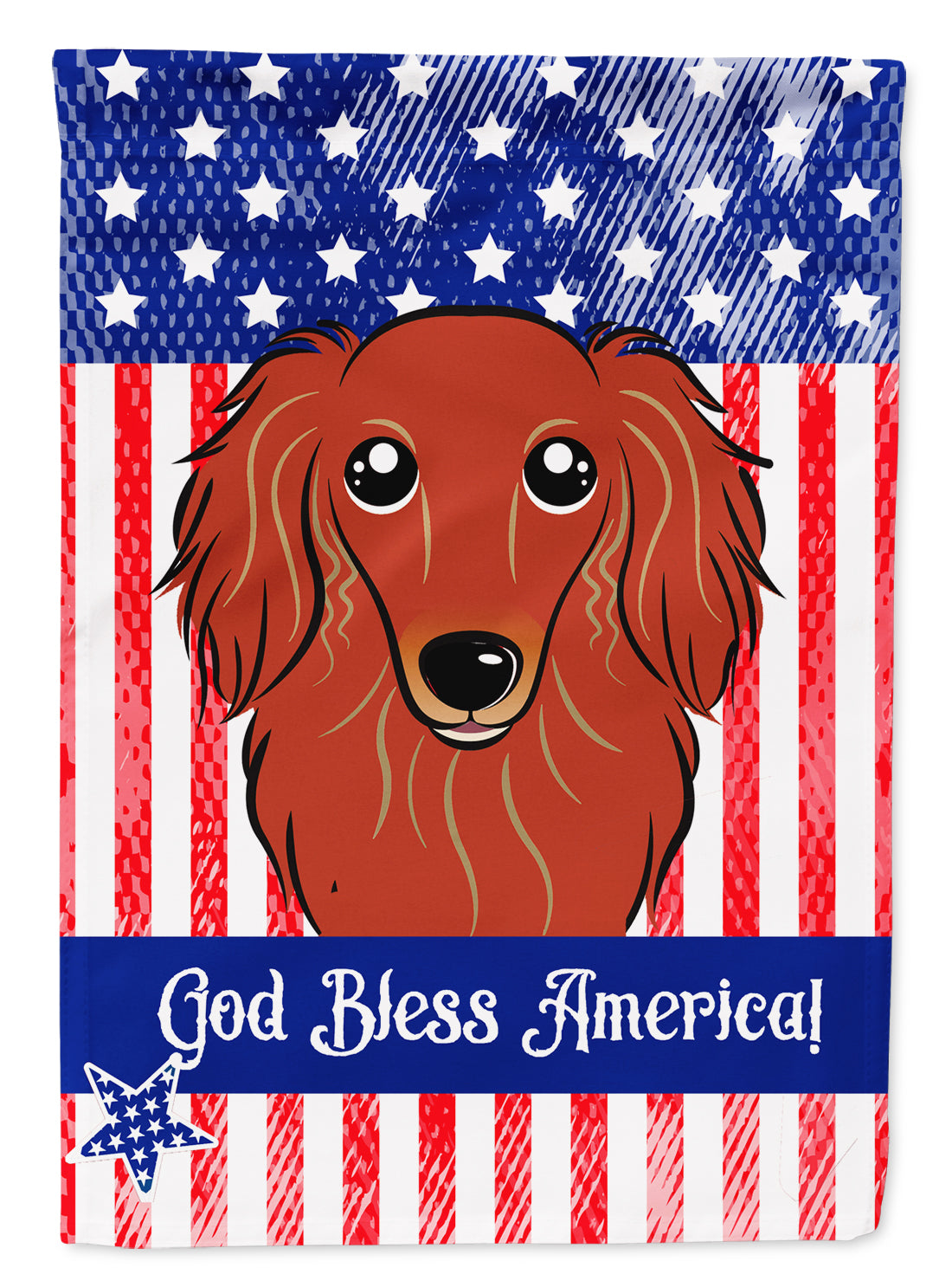 Longhair Red Dachshund Flag Garden Size BB2144GF.