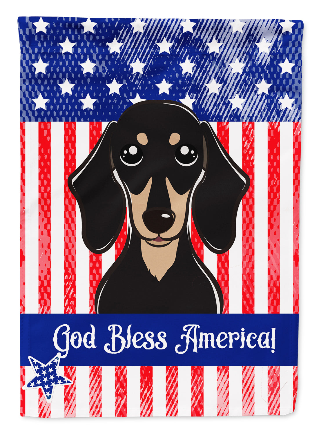 Smooth Black and Tan Dachshund Flag Canvas House Size BB2145CHF  the-store.com.
