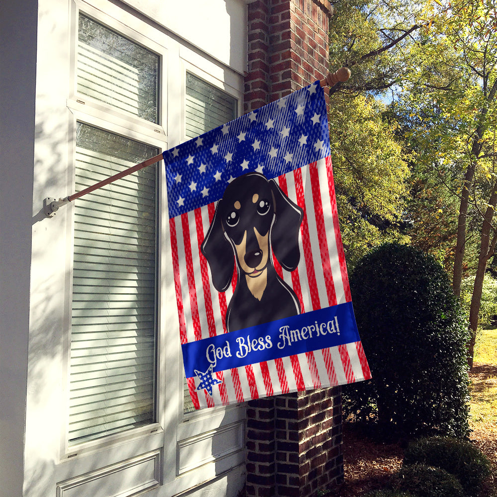 Smooth Black and Tan Dachshund Flag Canvas House Size BB2145CHF  the-store.com.