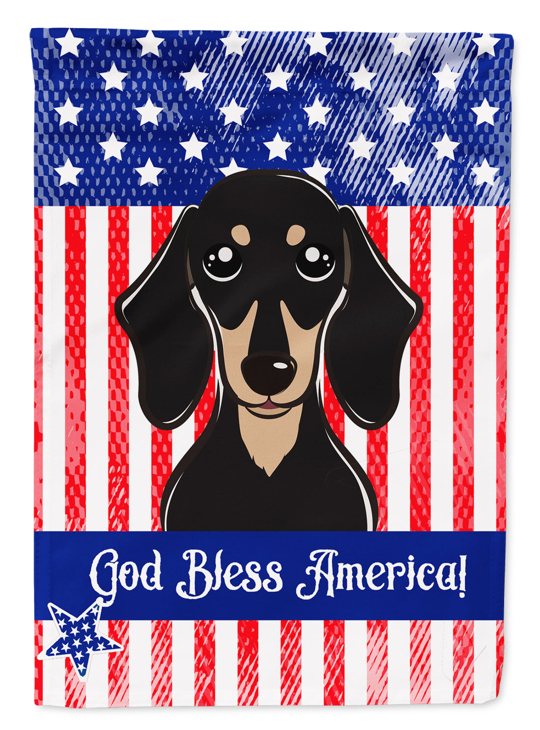 Smooth Black and Tan Dachshund Flag Garden Size BB2145GF.