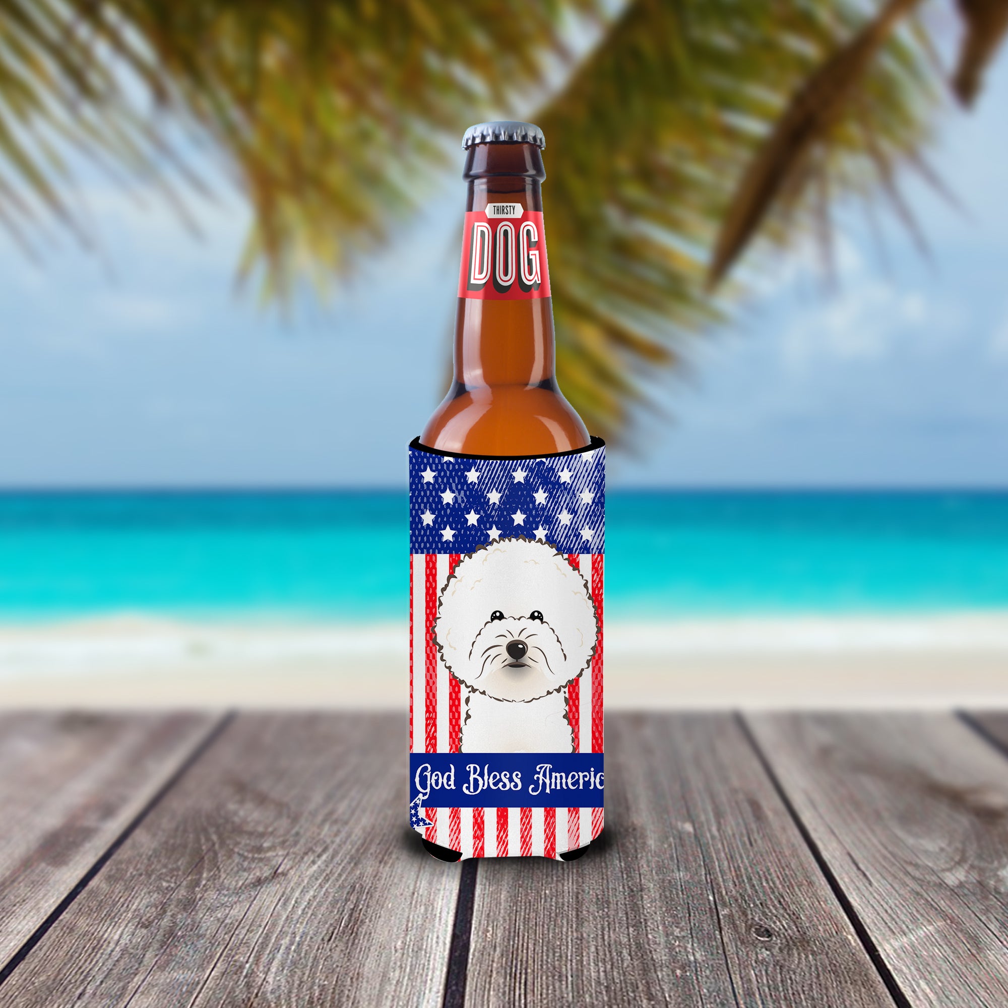 Bichon Frise  Ultra Beverage Insulator for slim cans BB2147MUK  the-store.com.