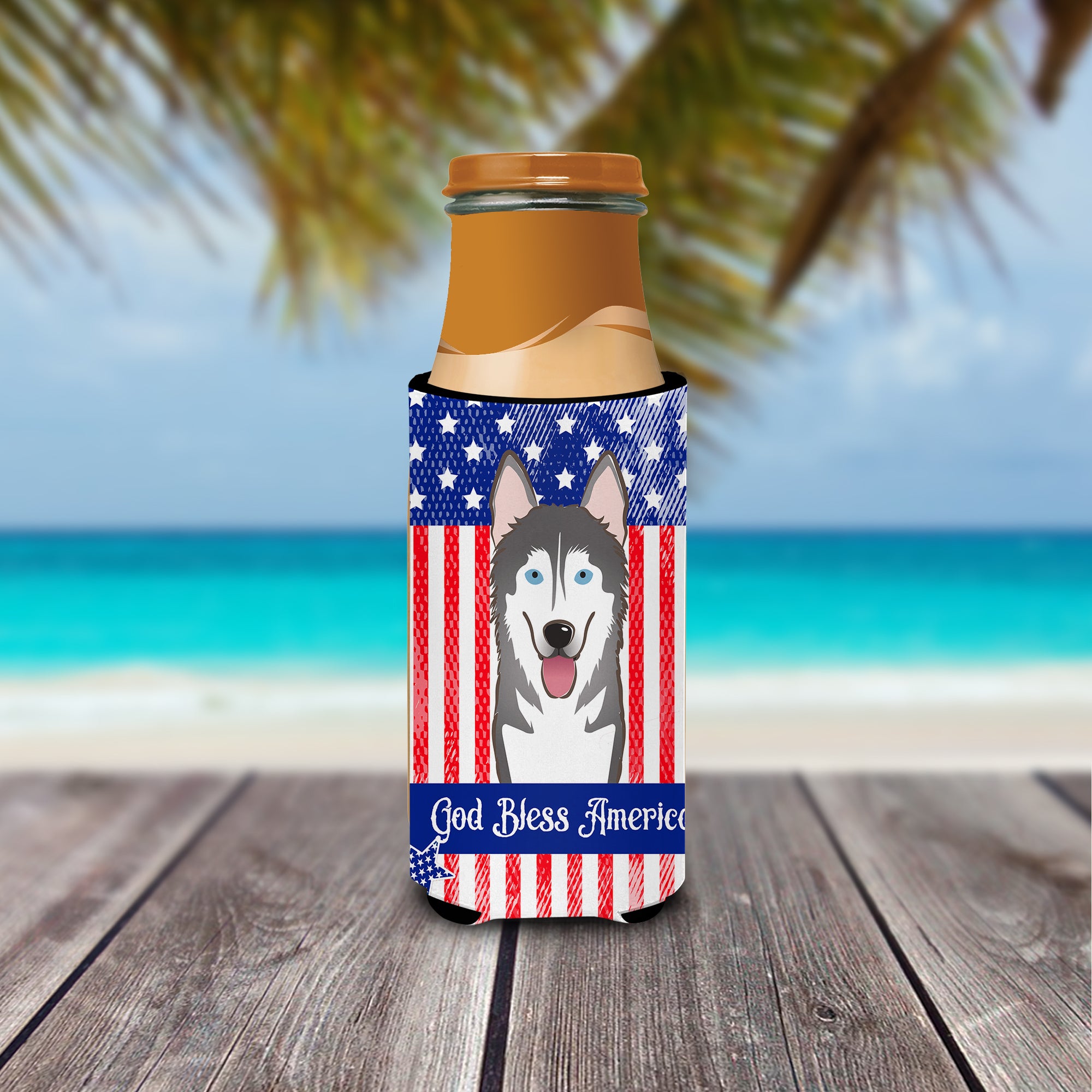 Alaskan Malamute  Ultra Beverage Insulator for slim cans BB2148MUK  the-store.com.