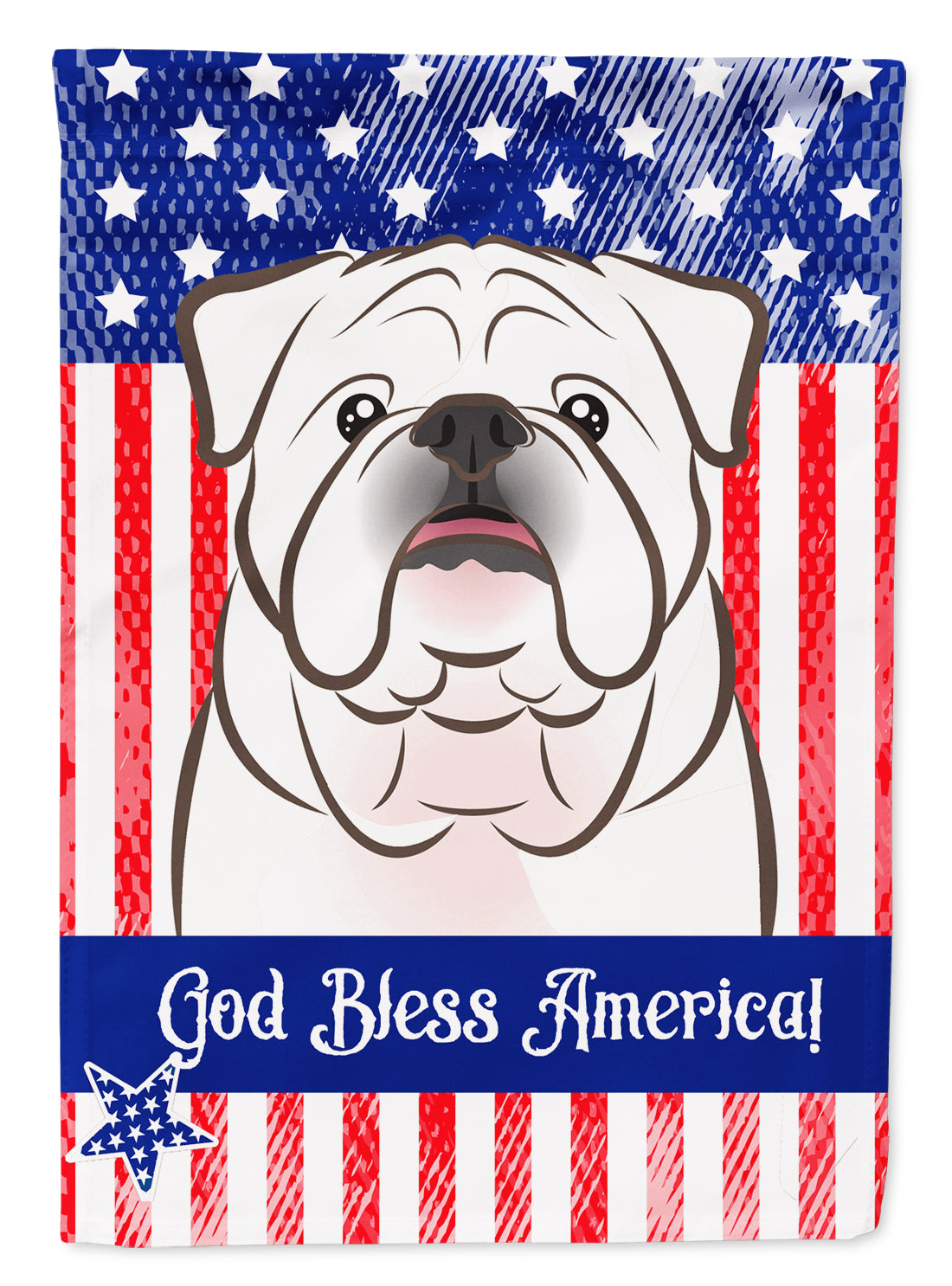 White English Bulldog  Flag Canvas House Size BB2150CHF  the-store.com.