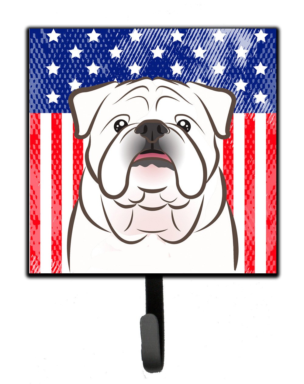 American Flag and White English Bulldog  Leash or Key Holder BB2150SH4 by Caroline's Treasures