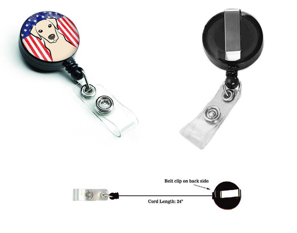 American Flag and Yellow Labrador Retractable Badge Reel BB2152BR.