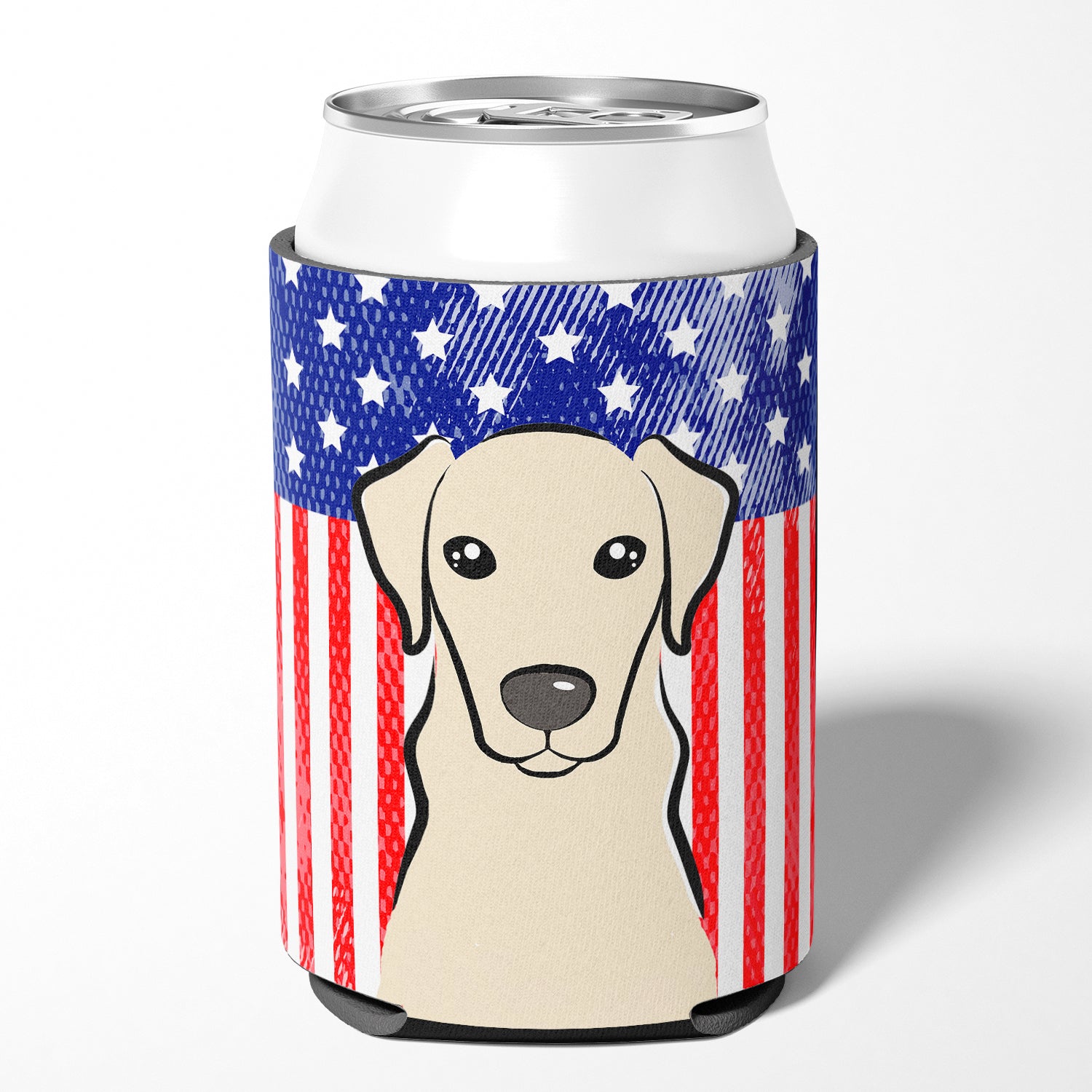 American Flag and Yellow Labrador Can or Bottle Hugger BB2152CC.