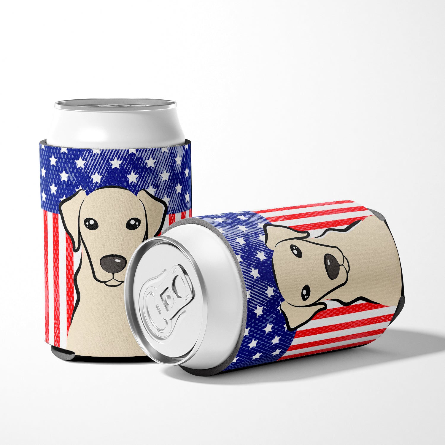 American Flag and Yellow Labrador Can or Bottle Hugger BB2152CC.