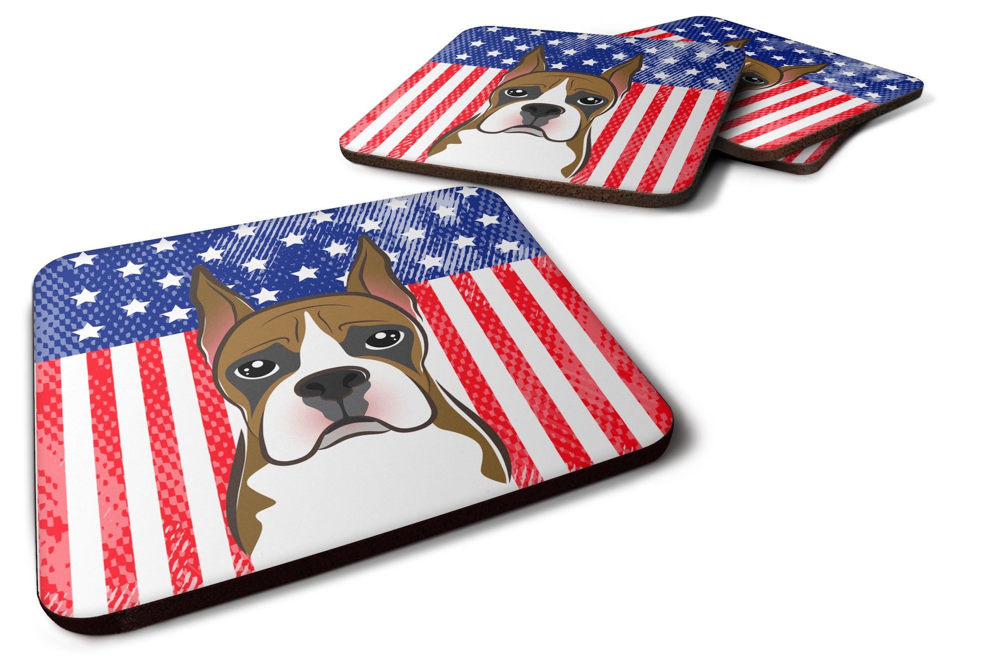 American Flag and Boxer Foam Coaster Set of 4 - the-store.com