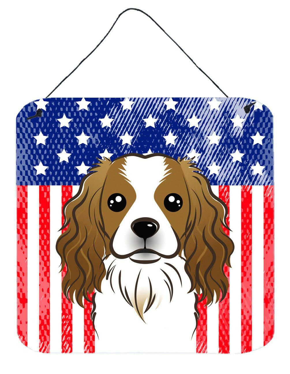 American Flag and Cavalier Spaniel Wall or Door Hanging Prints BB2154DS66 by Caroline&#39;s Treasures