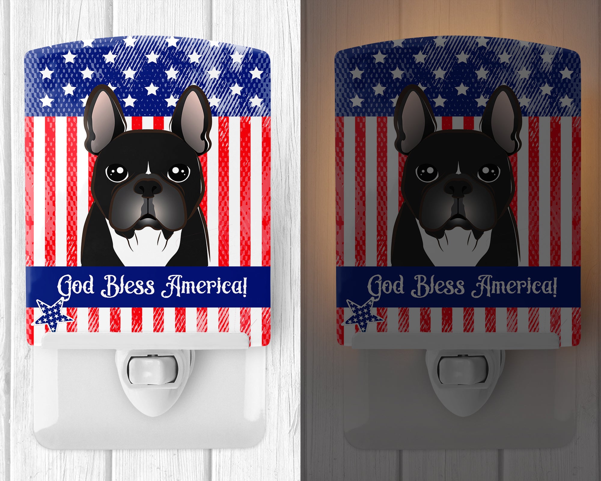 American Flag and French Bulldog Ceramic Night Light BB2157CNL - the-store.com