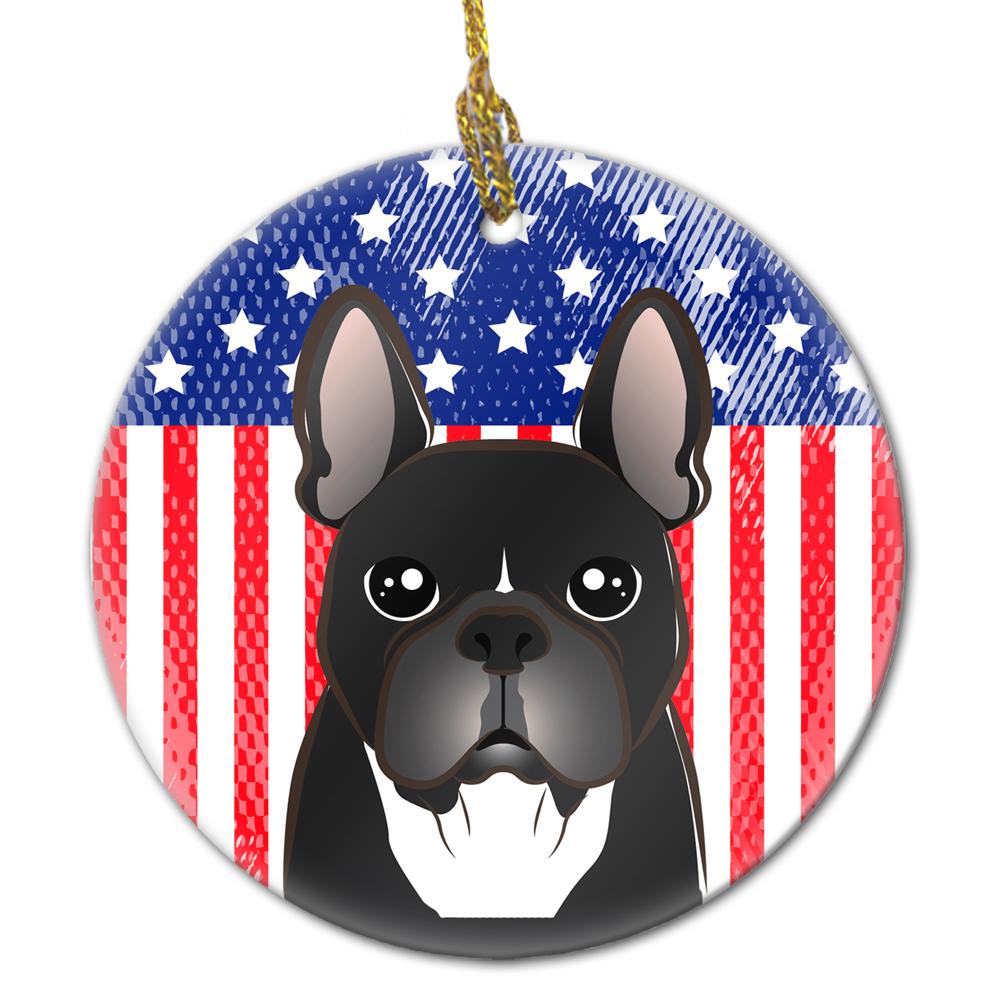 American Flag and French Bulldog Ceramic Ornament BB2157CO1 by Caroline's Treasures