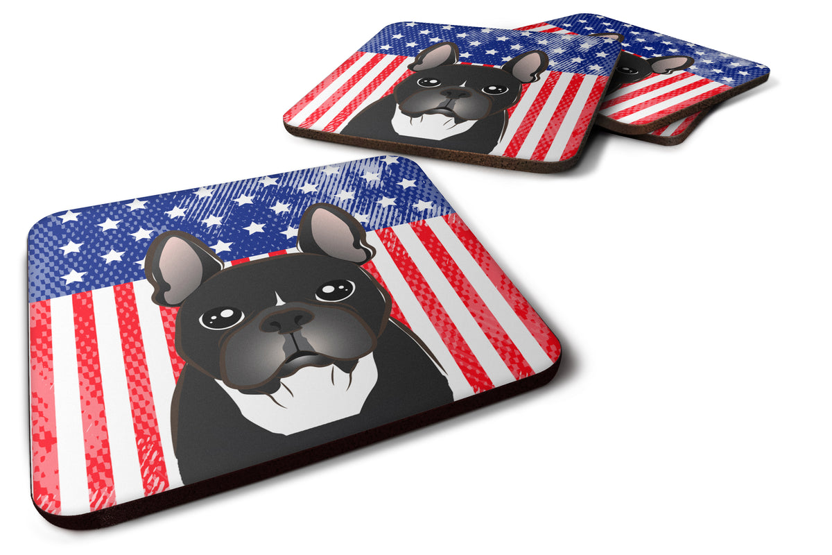 American Flag and French Bulldog Foam Coaster Set of 4 - the-store.com