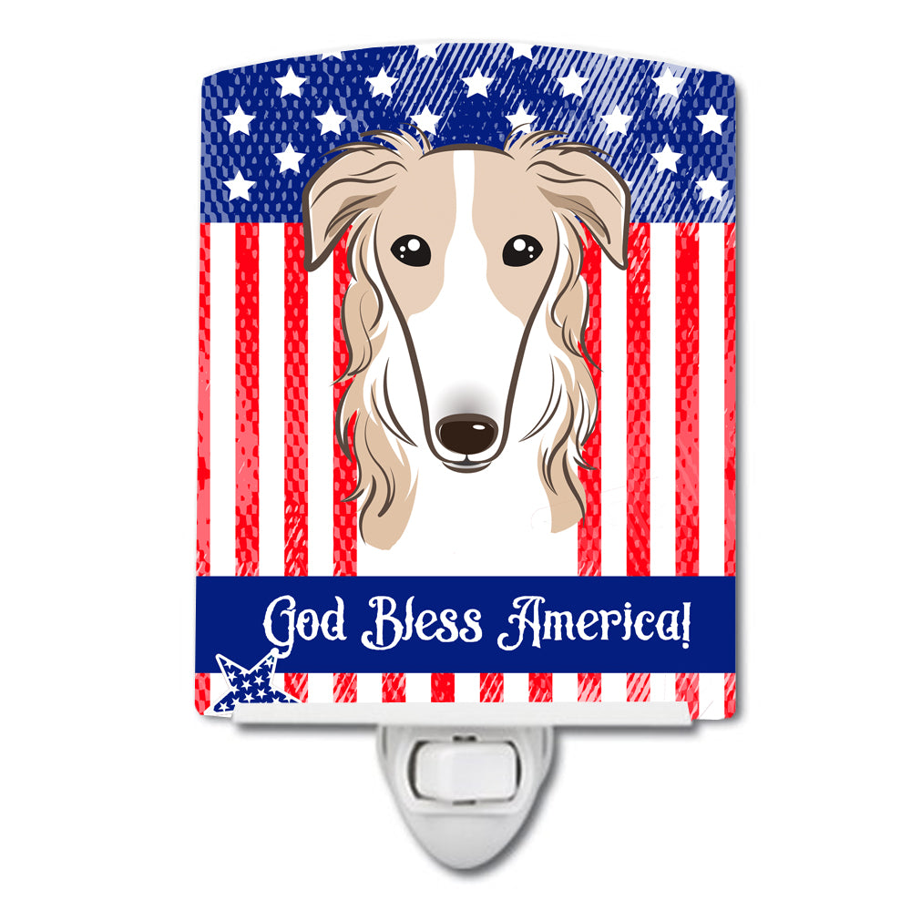 American Flag and Borzoi Ceramic Night Light BB2158CNL - the-store.com