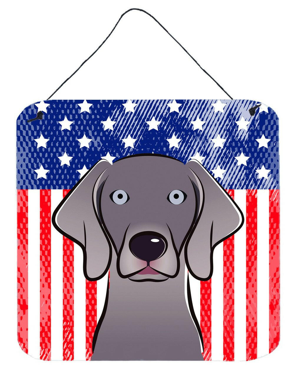 American Flag and Weimaraner Wall or Door Hanging Prints BB2161DS66 by Caroline&#39;s Treasures