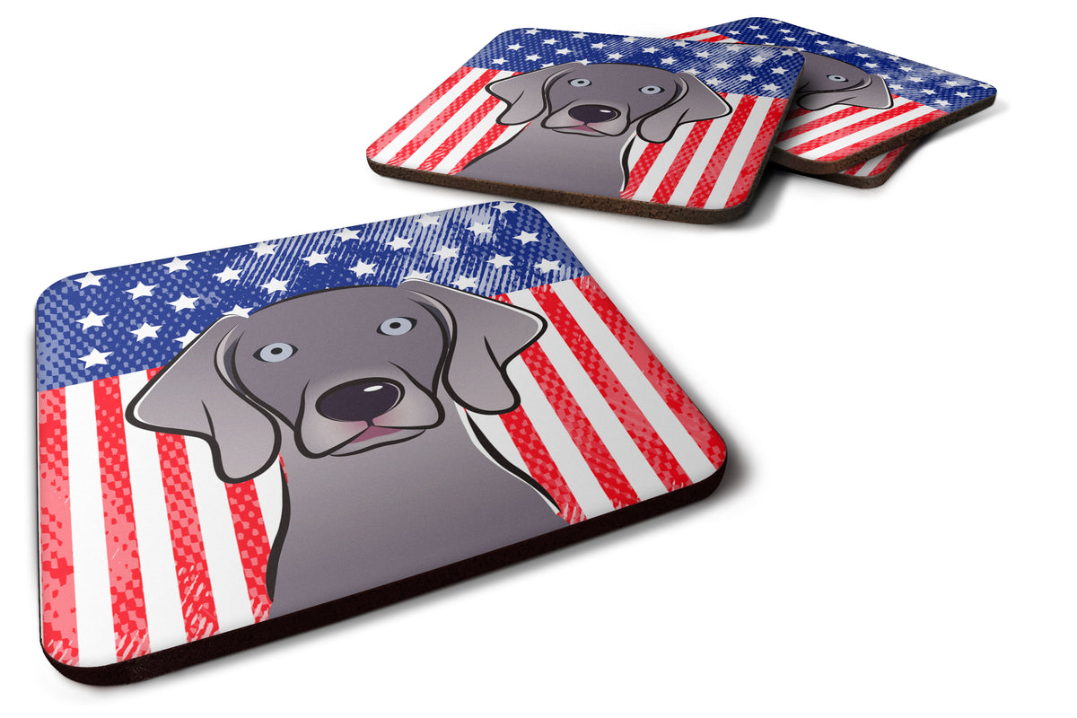 American Flag and Weimaraner Foam Coaster Set of 4 - the-store.com