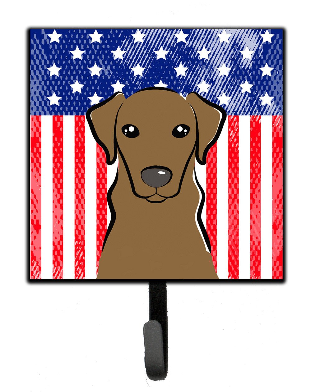 American Flag and Chocolate Labrador Leash or Key Holder BB2164SH4 by Caroline&#39;s Treasures