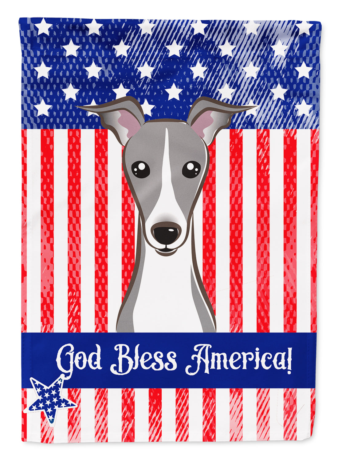 God Bless American Flag with Italian Greyhound Flag Garden Size BB2166GF.