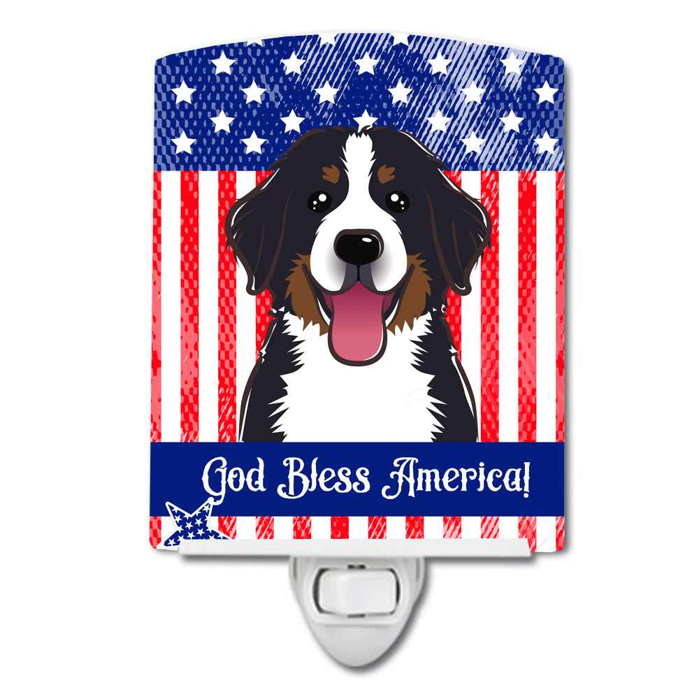 American Flag and Bernese Mountain Dog Ceramic Night Light BB2167CNL - the-store.com