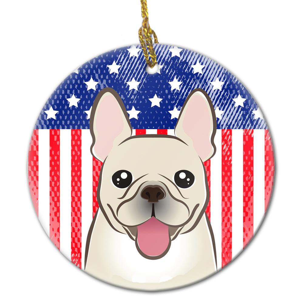 American Flag and French Bulldog Ceramic Ornament BB2168CO1 by Caroline's Treasures