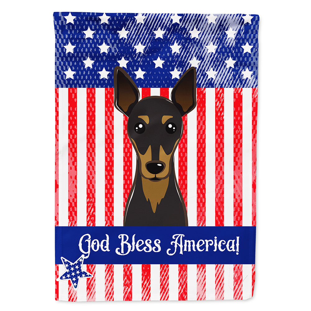 God Bless American Flag with Min Pin Flag Canvas House Size BB2170CHF  the-store.com.