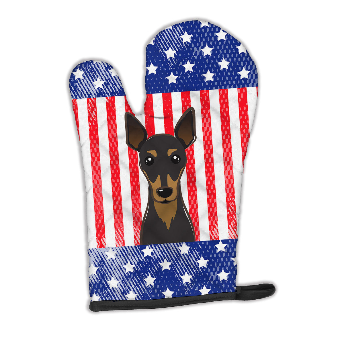 American Flag and Min Pin Oven Mitt BB2170OVMT  the-store.com.