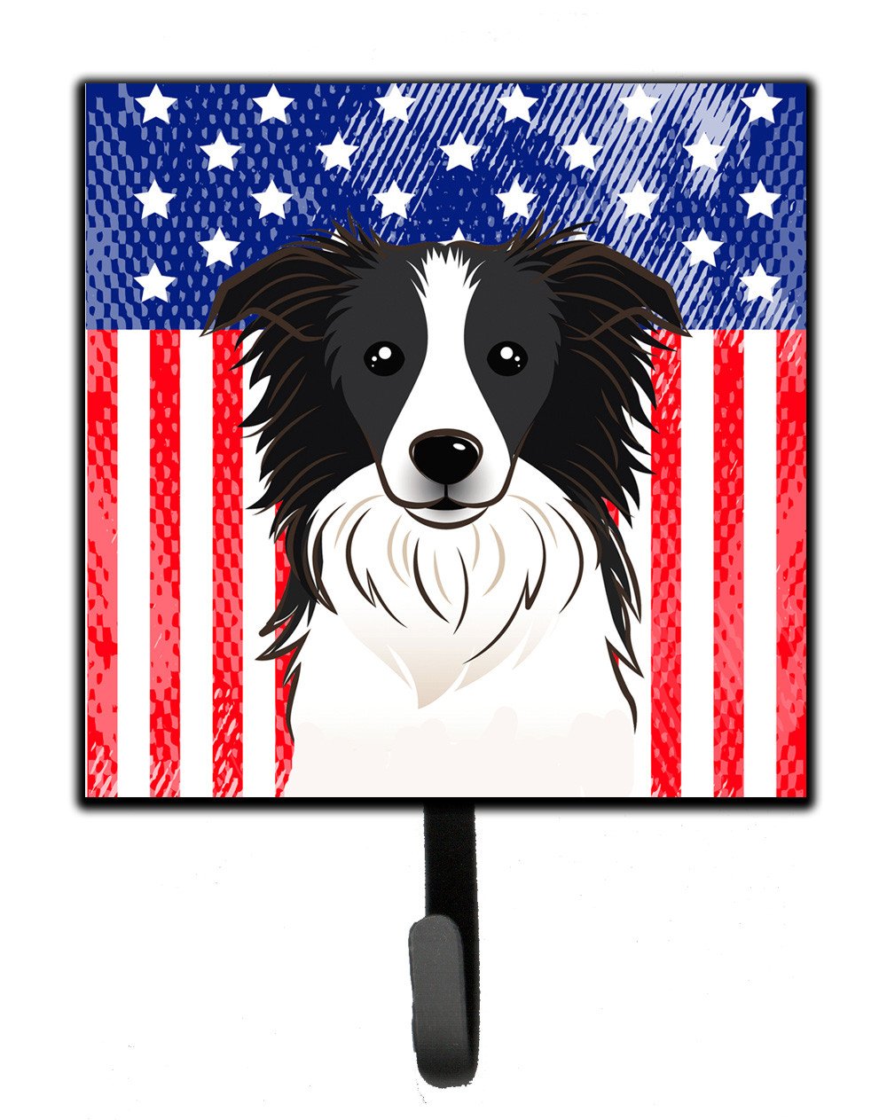 American Flag and Border Collie Leash or Key Holder BB2171SH4 by Caroline's Treasures