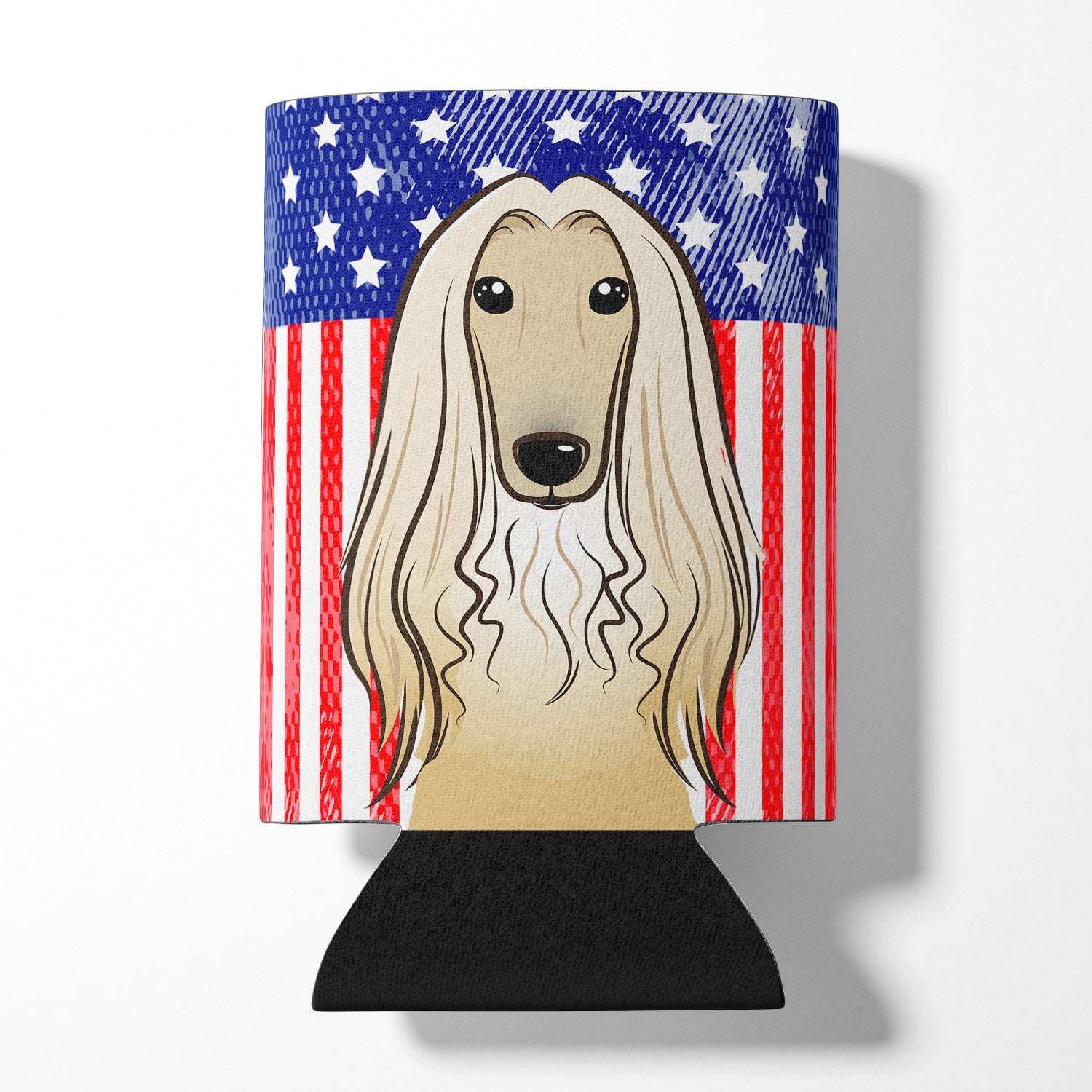 American Flag and Afghan Hound Can or Bottle Hugger BB2174CC.