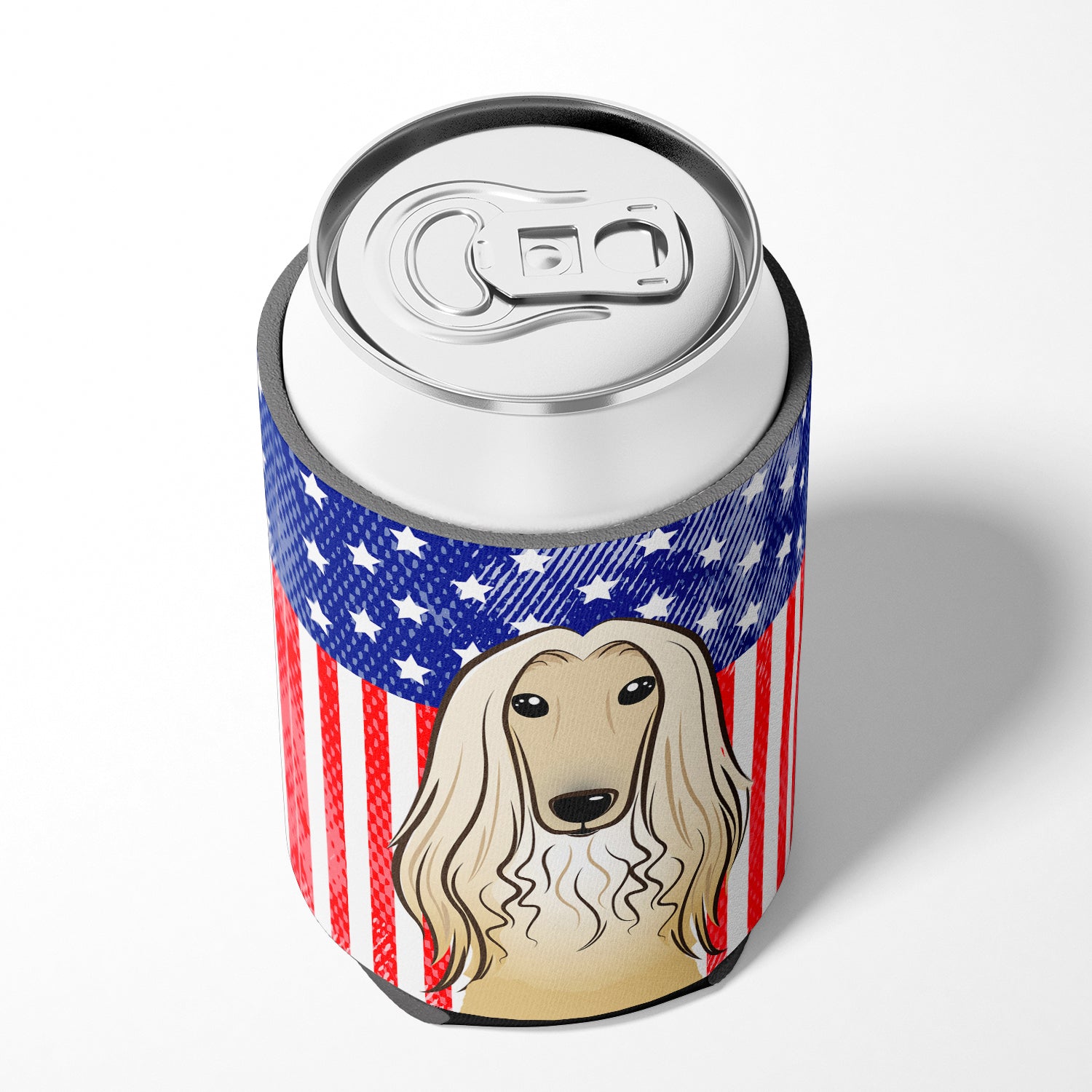 American Flag and Afghan Hound Can or Bottle Hugger BB2174CC.