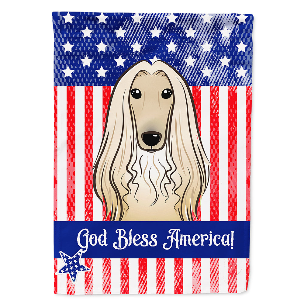 God Bless American Flag with Afghan Hound Flag Canvas House Size BB2174CHF  the-store.com.