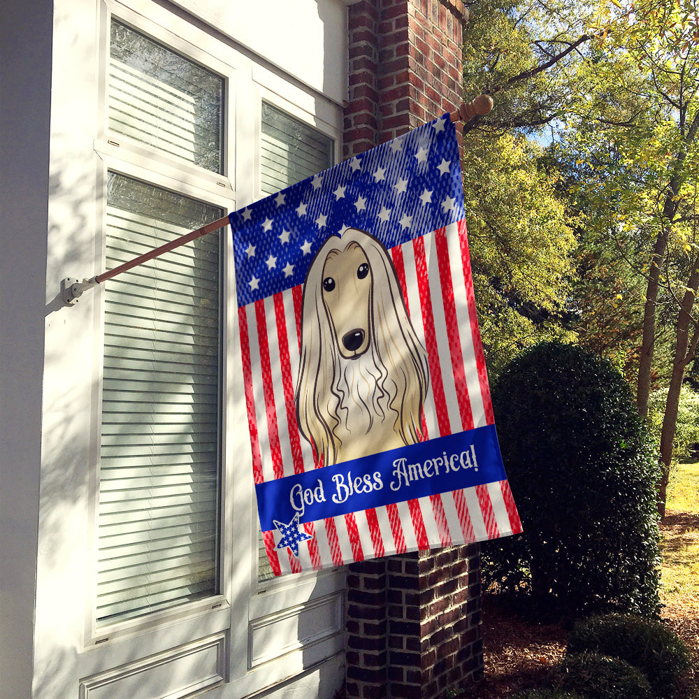 God Bless American Flag with Afghan Hound Flag Canvas House Size BB2174CHF  the-store.com.