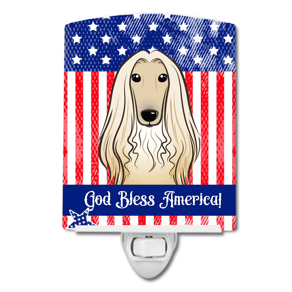 American Flag and Afghan Hound Ceramic Night Light BB2174CNL - the-store.com