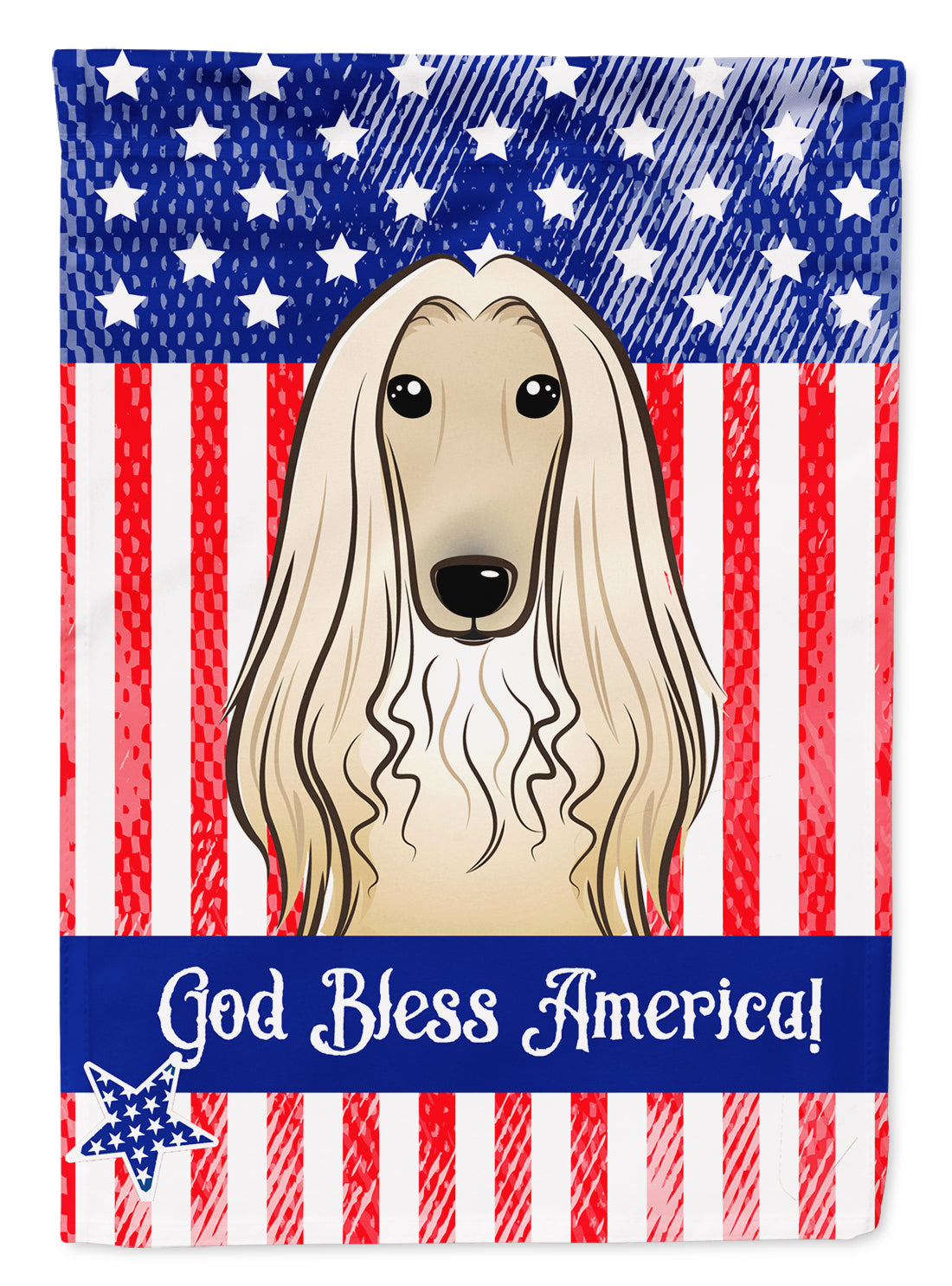 God Bless American Flag with Afghan Hound Flag Garden Size BB2174GF.