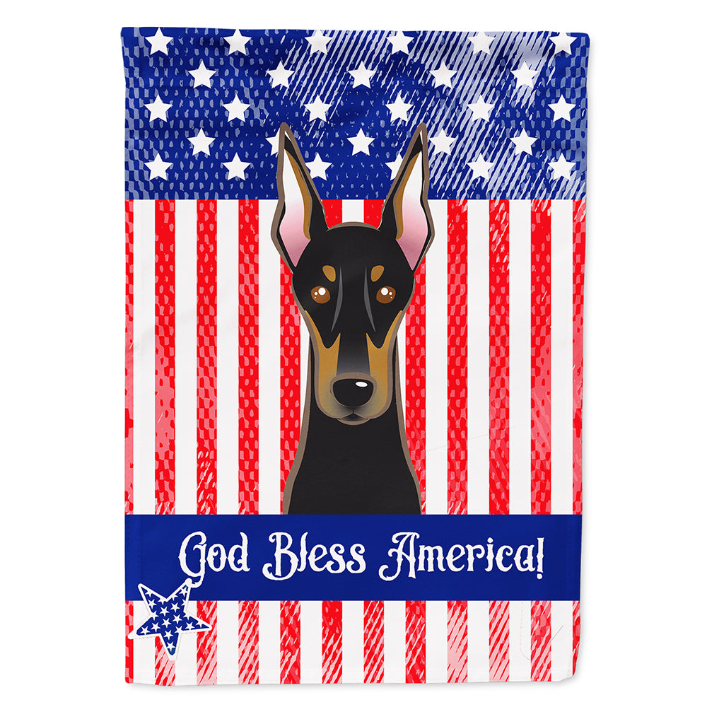 God Bless American Flag with Doberman Flag Canvas House Size BB2175CHF  the-store.com.