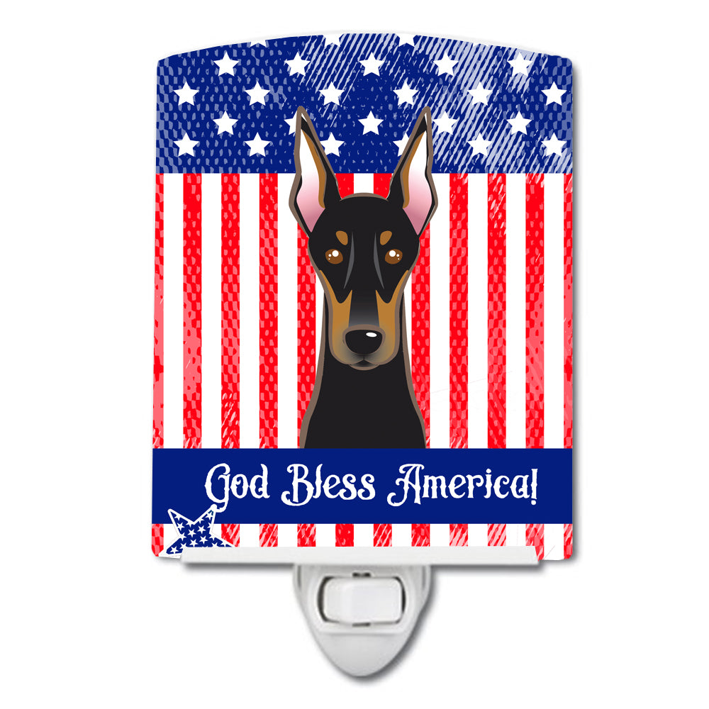 American Flag and Doberman Ceramic Night Light BB2175CNL - the-store.com