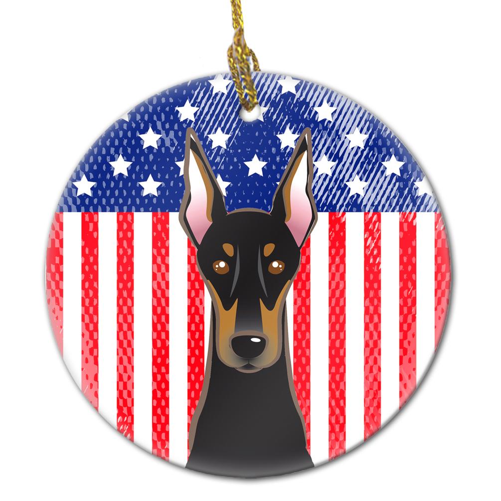 American Flag and Doberman Ceramic Ornament BB2175CO1 by Caroline's Treasures