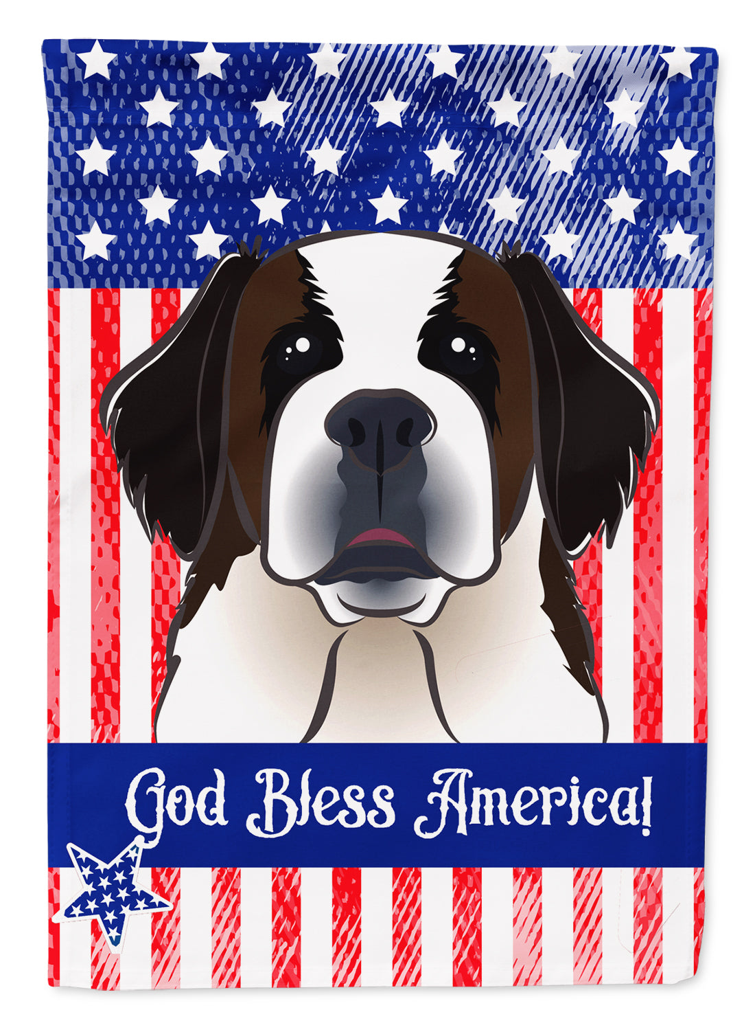 God Bless American Flag with Saint Bernard Flag Canvas House Size BB2176CHF  the-store.com.