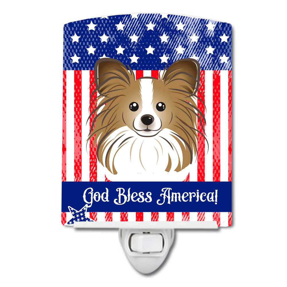 American Flag and Papillon Ceramic Night Light BB2178CNL - the-store.com