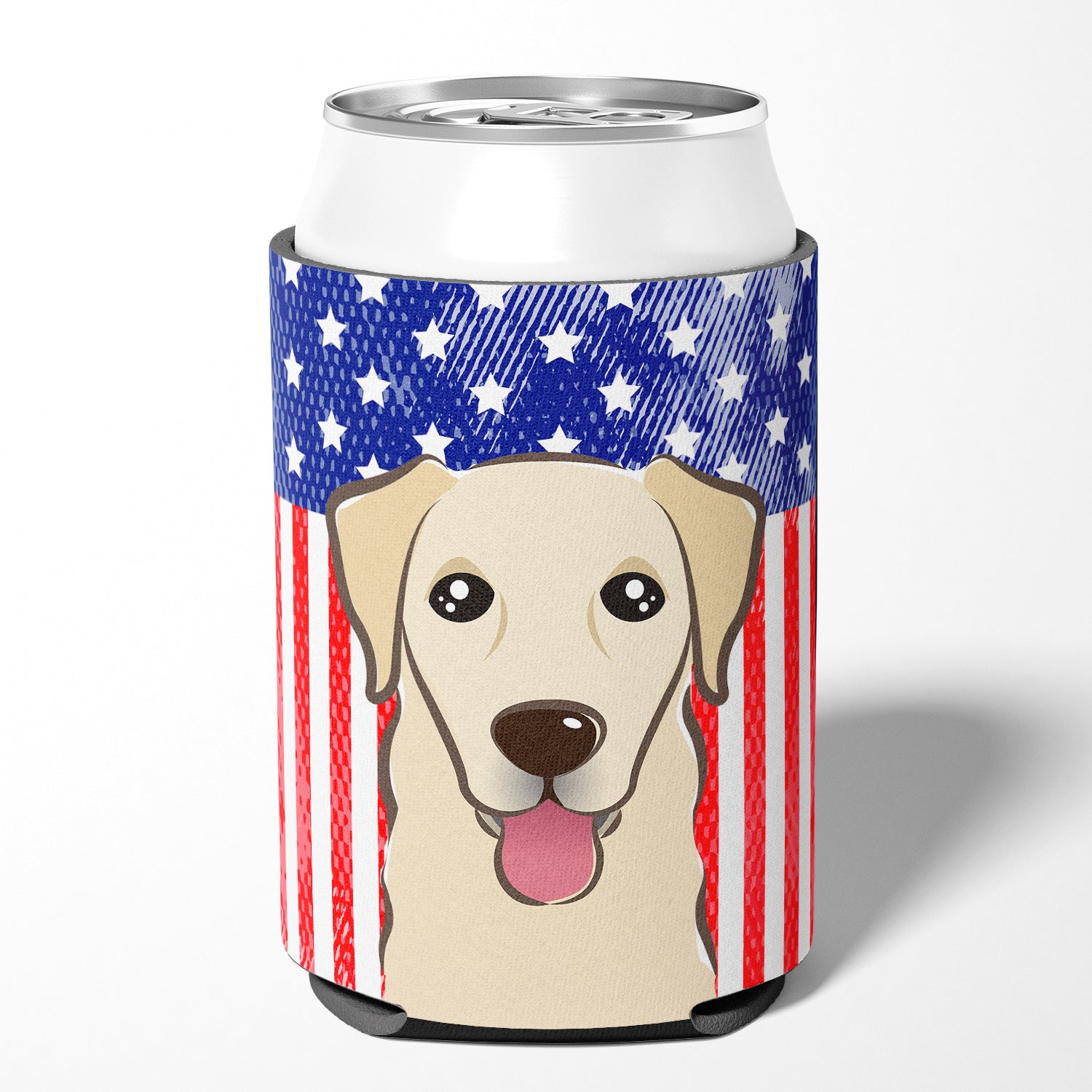 American Flag and Golden Retriever Can or Bottle Hugger BB2182CC.