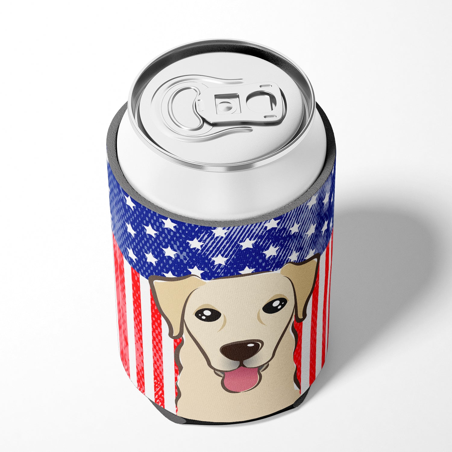 American Flag and Golden Retriever Can or Bottle Hugger BB2182CC.