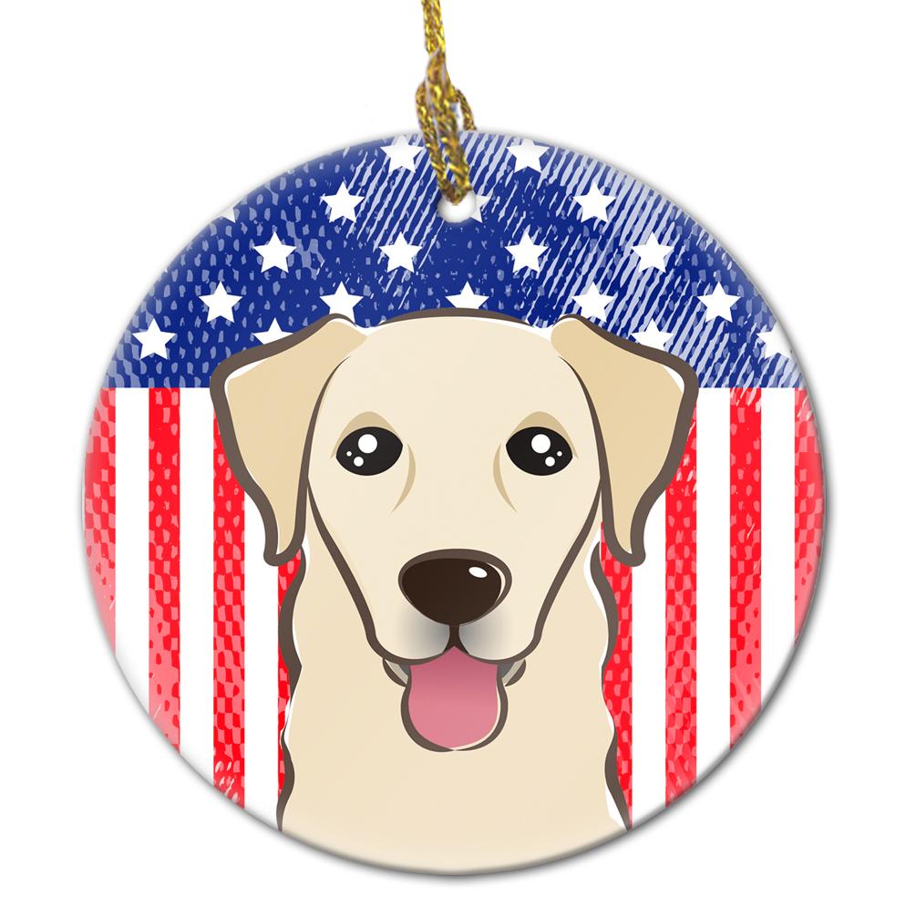 American Flag and Golden Retriever Ceramic Ornament by Caroline's Treasures