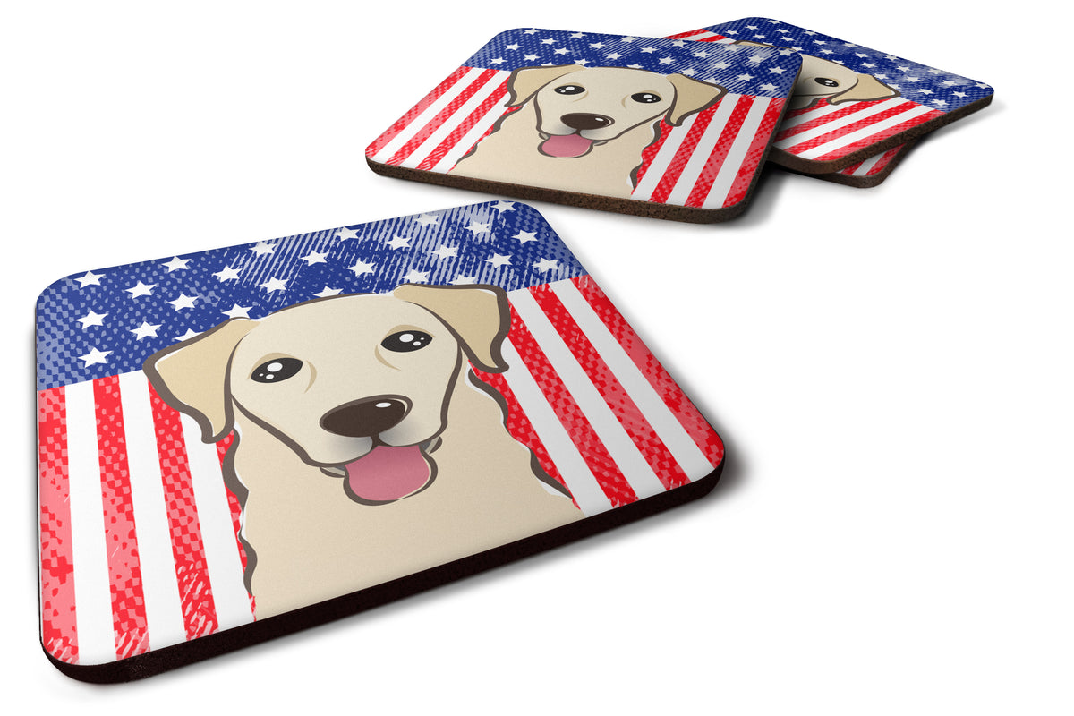 American Flag and Golden Retriever Foam Coaster Set of 4 - the-store.com